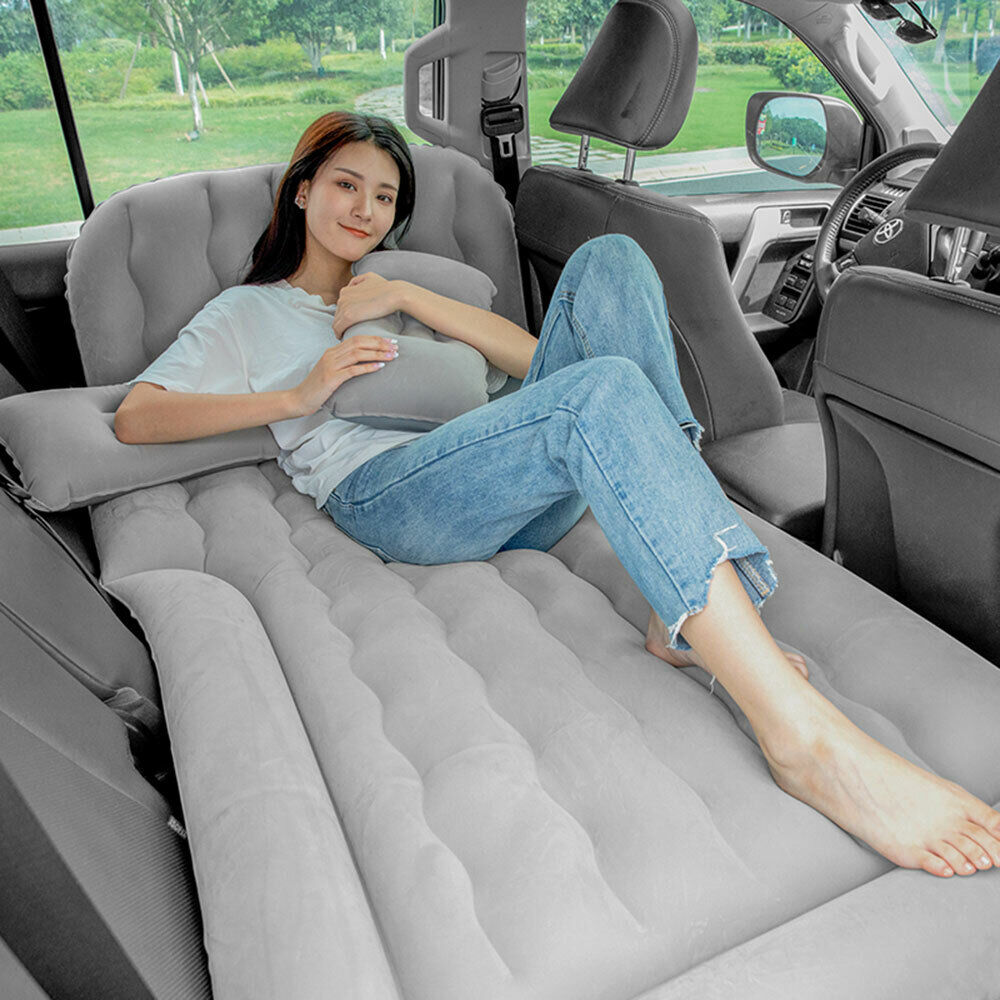Car Airbed Air Mattress Inflatable Camp Car Bed For Rear Seat With 2 Pump