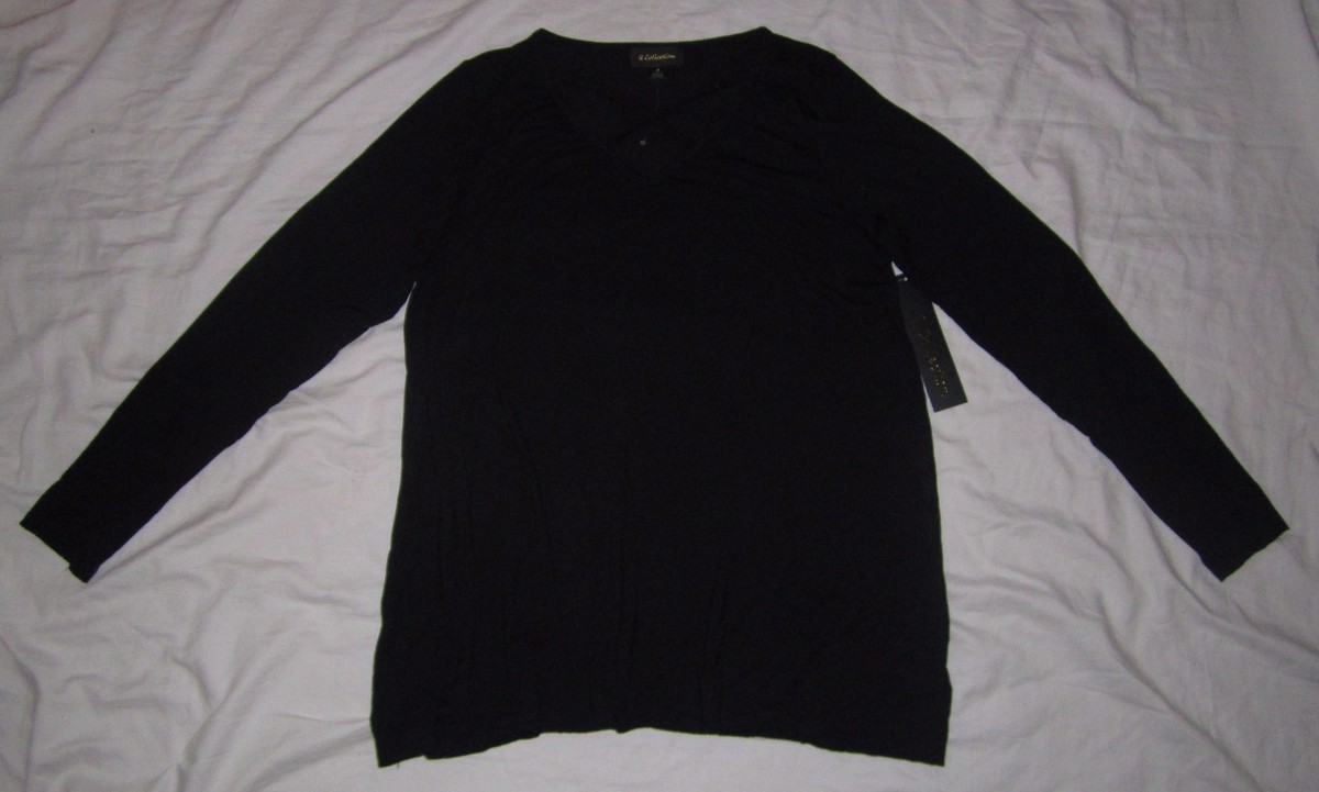 NWT Womens G COLLECTION Black Long-Sleeve Long Sleeve Tunic NWT Womens G COLLECTION Black Long-Sleeve Long Sleeve Tunic
