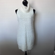 Women's Show Me Your Mumu Sleeveless Fauna Dress Fuzzy Cream Knit Small