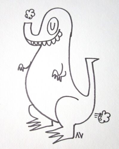 AV AMANDA VISELL ORIGINAL MONSTER FARTING ORIGINAL COMIC BOOK URBAN ART DRAWING