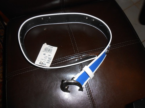 Escada Blue Dolphin Belt Size 34 NWT $250.00 - Picture 2 of 4