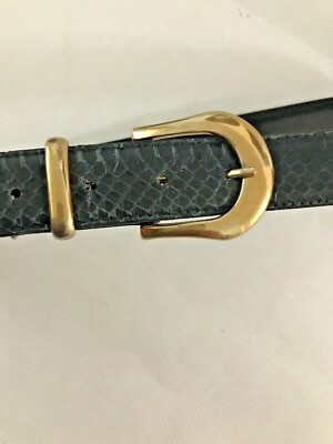 Navy Gold Skinny Belt Navy Faux Leather Gold Accent Slim Belt - All Accessories  main image 3