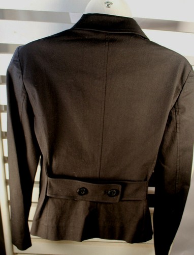 Philosophy Di Alberta Ferretti Womens Size 4 Black Cotton Blend Jacket Blazer - Picture 3 of 9