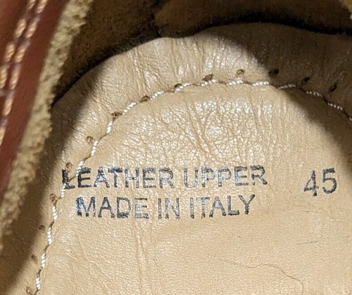 Linea Uomo Di Mario Loafers US 12 EU 45 Cognac Italy Worn Gently - Picture 10 of 11