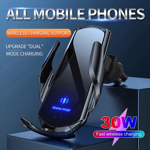 30W Car Wireless Charger Automatic Clamping Air Vent Mount Bracket Phone Holder - Picture 3 of 24