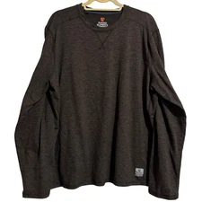 Rugged Elements Mens Long Sleeve T-Shirt Heathered Brown XL Polyester Spandex