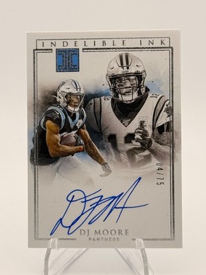 2020 Panini Impeccable - Indelible Ink D.J. Moore #II-DM Silver /75 On Card Auto
