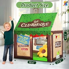 Kids Indoor Play Tent Clubhouse w/ Door & Windows Boys Toddlers Birthday Gift