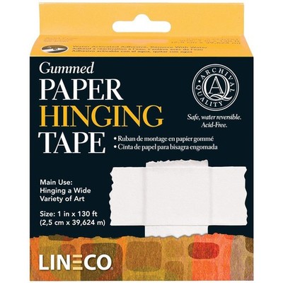 Lineco Papier Scharnierband gummiert 1''x130ft (2,5cm x 40m) Rahmen