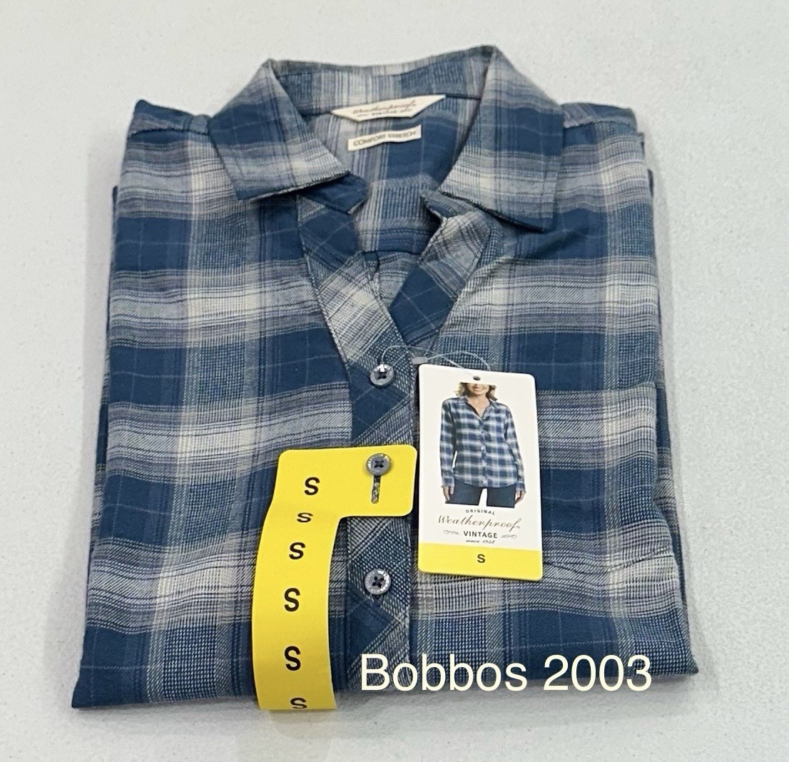 Weatherproof Vintage Women's Comfort Stretch Flannel Shirt, Blue, Size S