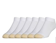 GOLDTOE Men's 656P Cotton Ankle Athletic Socks, Multipairs, White 6-Pairs , ...