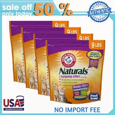 Arm  Hammer Naturals Clumping Cat Litter, Double Duty w/ Corn Fibers 9LB 4 Pack