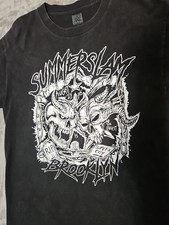 Authentic WWE Undertaker vs Brock Lesnar Graphic T Shirt Mens L Summer Slam 2015