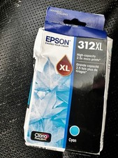 Genuine Epson 312XL Cyan High-Capacity Ink Cartridge Expires 04/2028