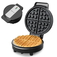 CACHOO Waffle Maker 8" 4-Slice 1000W Fast Heating 304 Stainless Steel Non-Stick