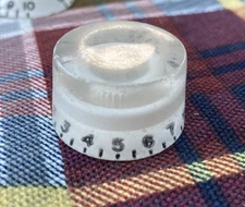 One Vintage 1960s 1970s Tall White Guitar Speed Knob ~ USA Pots for Gibson