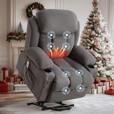 Power Lift Recliner Chair W/ Massage Heat Elderly Electric Recliner Single