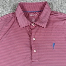 Johnnie-O Men s Large Pink Striped Performance Golf Polo Shirt