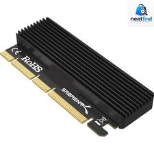 M.2 NVMe SSD to PCIe Adapter Card 4 Ports X16/X8/X4 Heatsink Black