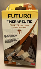NIB 1 Pair Futuro Theraputic Open Toe Knee Length Large Firm Compression Hose