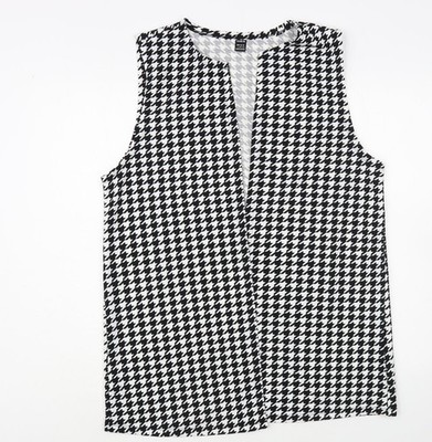 SheIn Damen Jacke Weste schwarz Hahnentritt Größe L