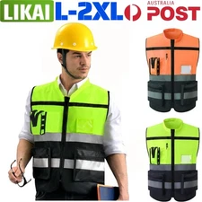 Hi Vis Protective Work Wear Safety Reflective Vest Executive Security Waistcoats