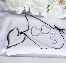 Women  s silver hearts Jewelry Set Necklace  Earrings Valentine  s Day Gift NEW