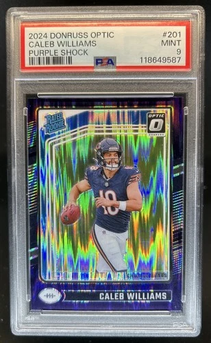 2024 Panini Donruss Optic Caleb Williams Purple Shock Rated Rookie #201 PSA 9