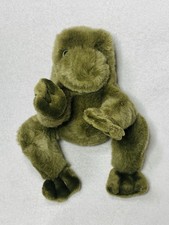 10 1990s Vintage Gund Ribbit Frog Green Frog Rattle Plush