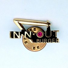 In-N-Out Burger Pin Logo Ruby 10 Year Employee Rare Collectible Retro Fast Food