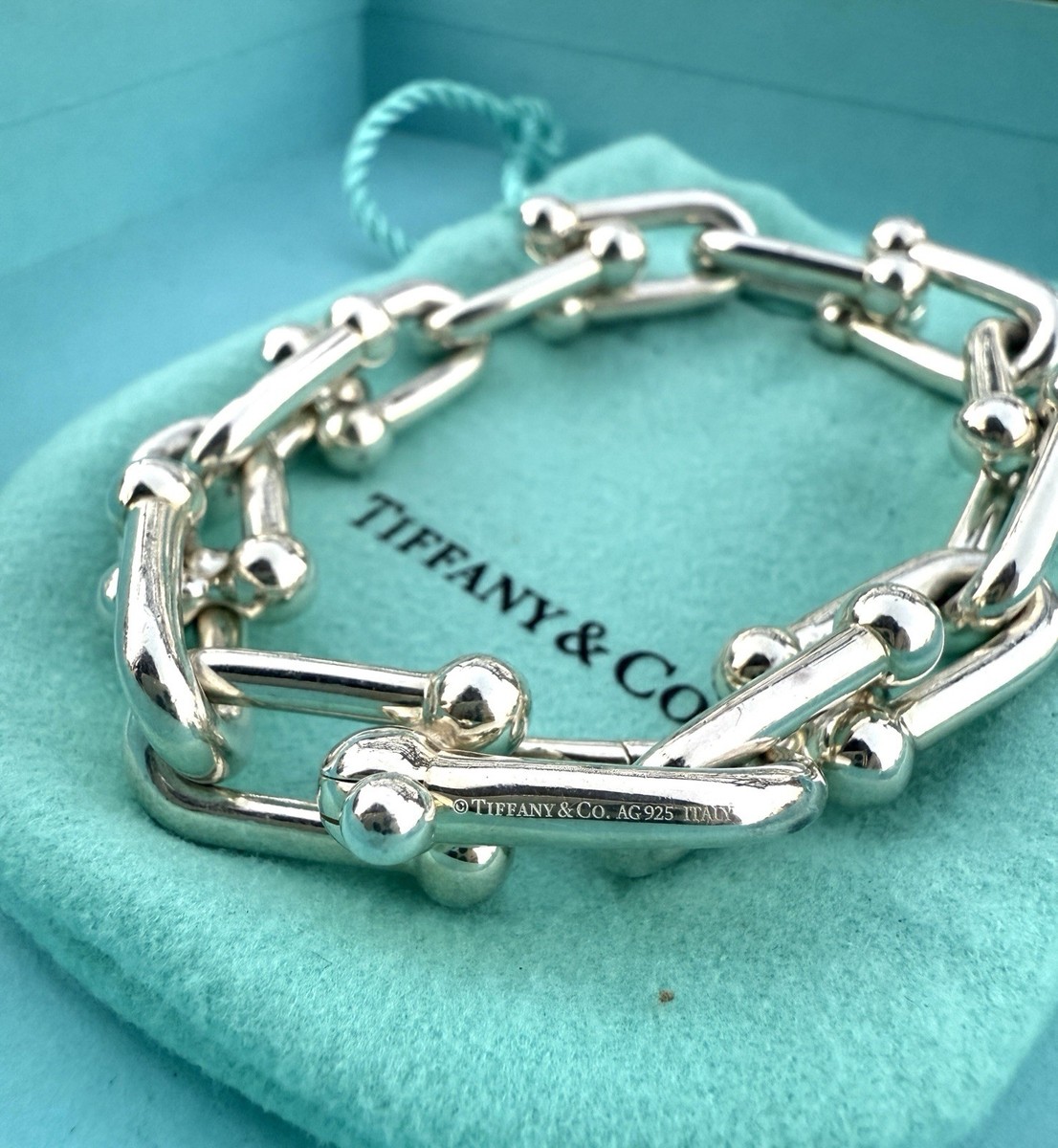 Tiffany & Co Sterling Silver HardWear Large Link Bracelet Fits Up