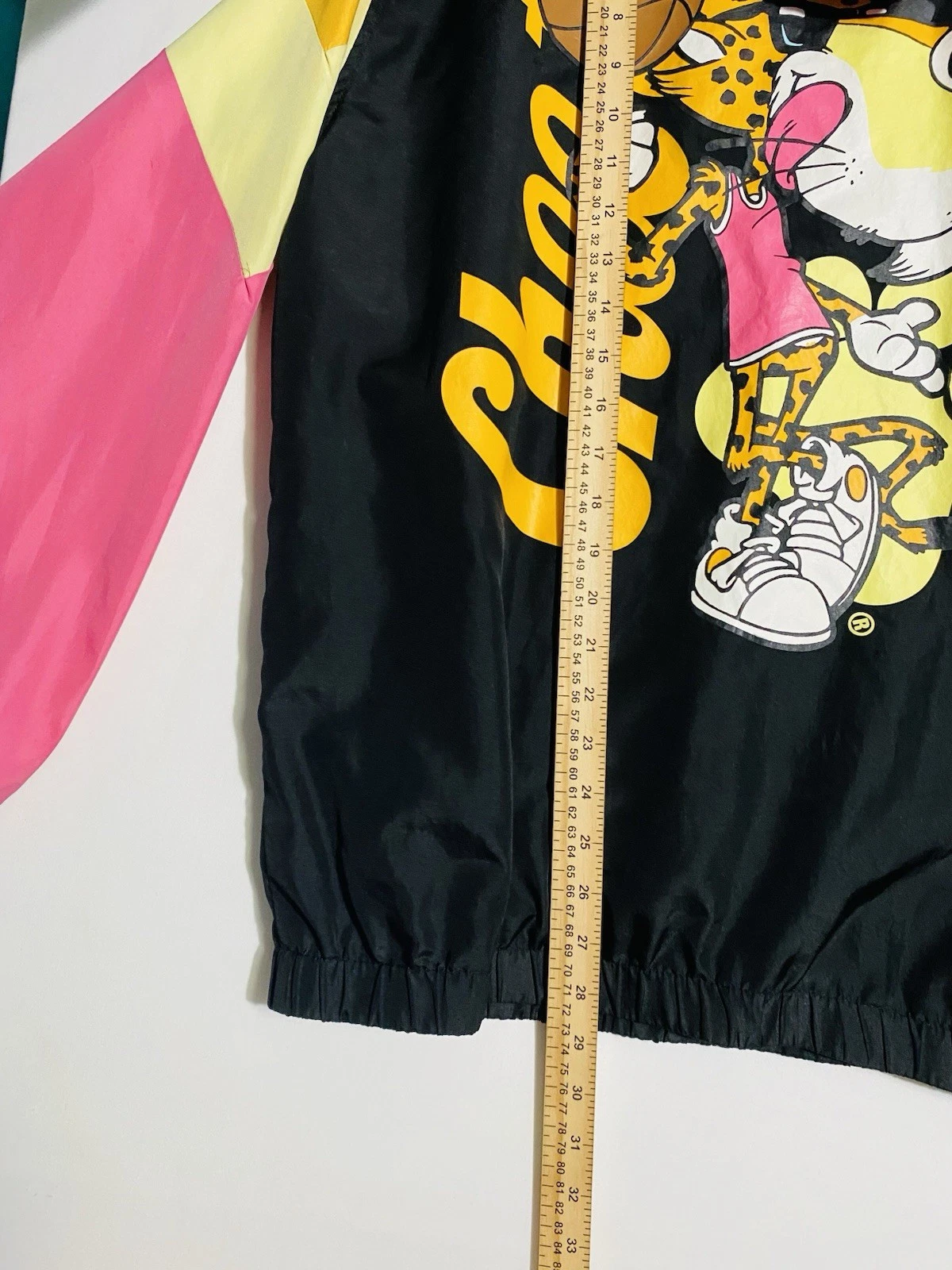 Cheetos Windbreaker Hoodie Men’s Size M Chester Cheetah Black Jacket Pockets image 6