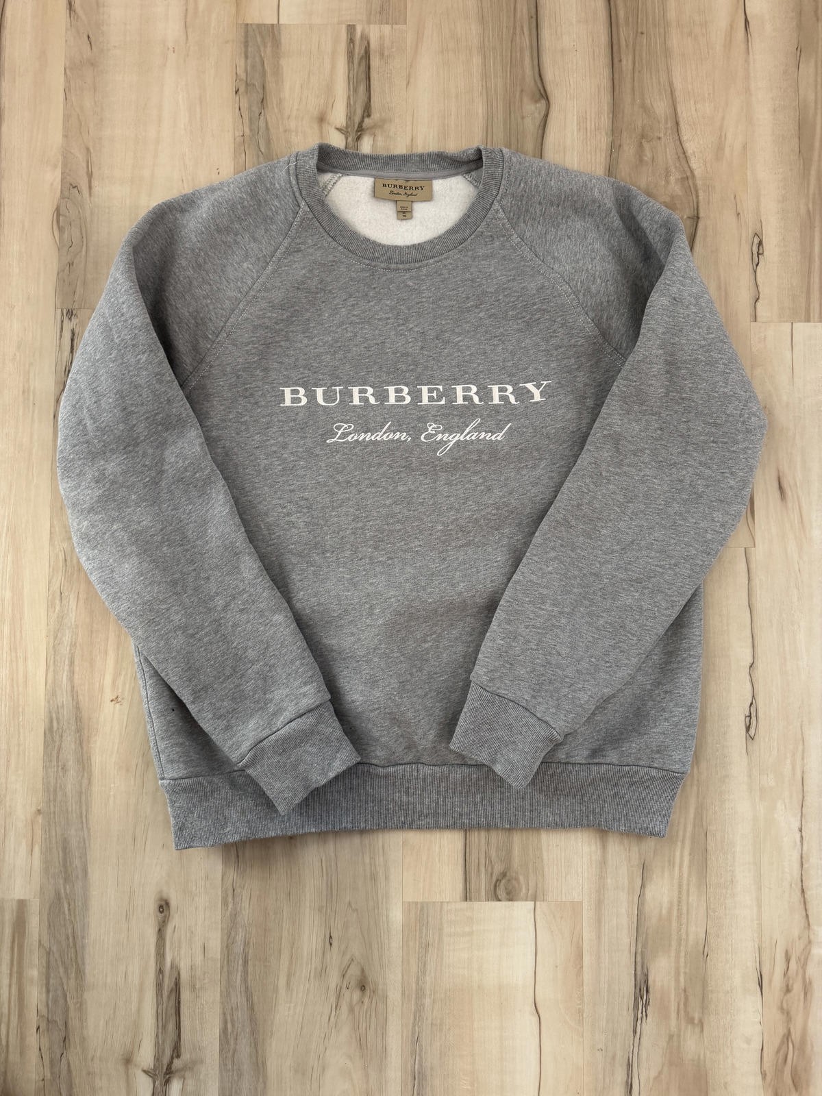 Burberry Gray Crewneck Sweatshirt London England Logo