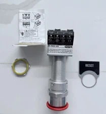 Killark GOM1-RM3C N34 Long Single PushButton, 1NO-1NC Contact Configuration, Red