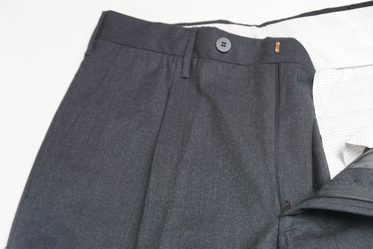 亀井 　Rota 1pleats grey wool pants Rota Charcoal Gray Wool Blend Mens Dress Pants Sz 48 BRAND NEW | eBay