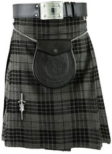 Grey Scottish Kilt Tartan Plaid Kilts Traditional Highland dress