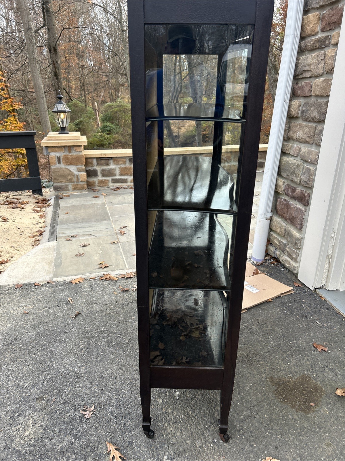 Antique wood cabinet curved glass Great Display Cabinet