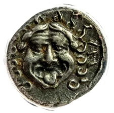 4th CENTURY BC SILVER THRACE APOLLONIA PONTICA DRACHM GORGON HEAD ANACS VF 35