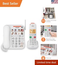 Senior Corded/Cordless Phone with Photo Dial, Loud Ringer  Call Blocker
