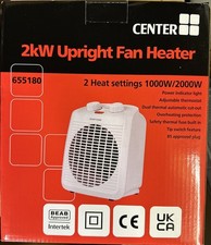 6 PACK - Small fan heater Center CB 2kw Upright Fan Heaters - 655180 - New