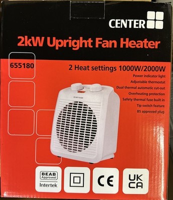 6er Pack - Kleiner Heizlüfter Center CB 2kw Standheizlüfter - 655180 - Neu