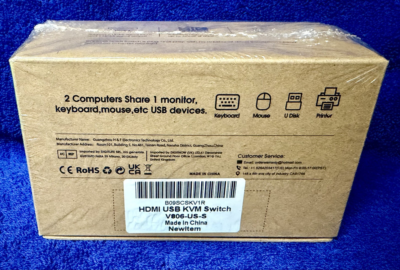 4K KVM Switch HDMI 2 Port Box, USB HDMI KVM Switches for 2 Computers with Cables