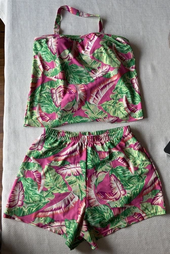 BLAIR Women’s Size 8 Tropical Print Two Piece Swimwear Modest Tank Shorts