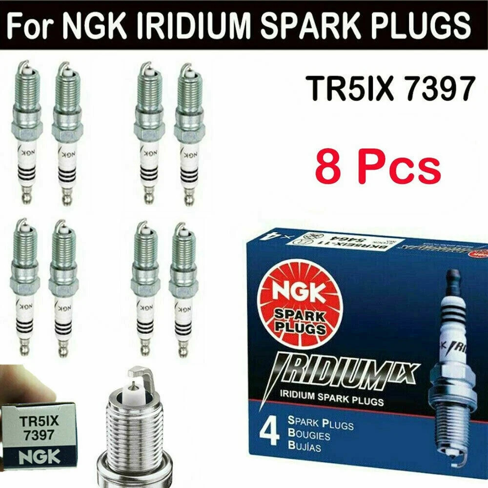 8PCS IRIDIUM IX NGK SPARK PLUGS TR5IX 7397 FOR FORD GM CADILLAC CHEVROLET NEW