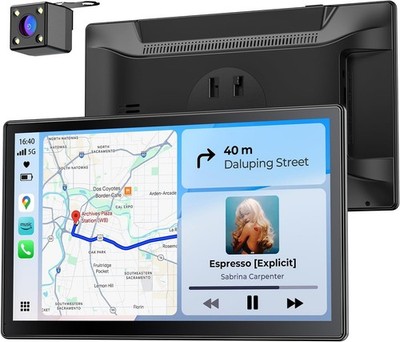 9in Wireless Portable 60FPS Car Screen Apple CarPlay Android Auto 1024x600 New