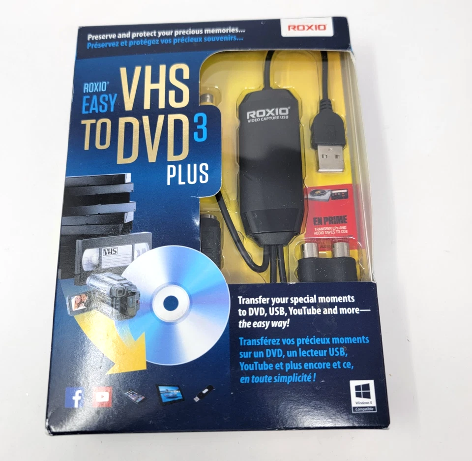 Roxio Easy VHS to DVD 3 Plus Converter Transfer Old Home Videos 251000 Sealed - Image 2 of 4
