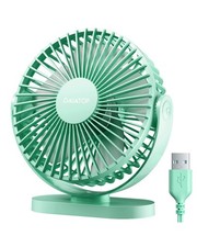 Gaiatop USB Desk Fan, 5.5 Inch Small Quiet Powerful 3 Speeds 90  Small, Green