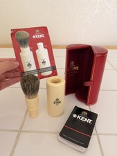 Vintage Kent Traditional Medium Size Pure Badger Hair Shaving Brush and Case New