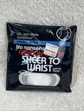 No Nonsense Medium to Tall B Soft White Pantyhose Sandlefoot Vintage 1985