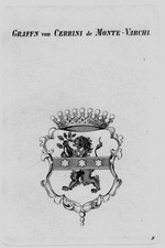 1820 Cerrini Monte Varchi Escudo De Armas Heráldica Heraldik Kupfe 79332